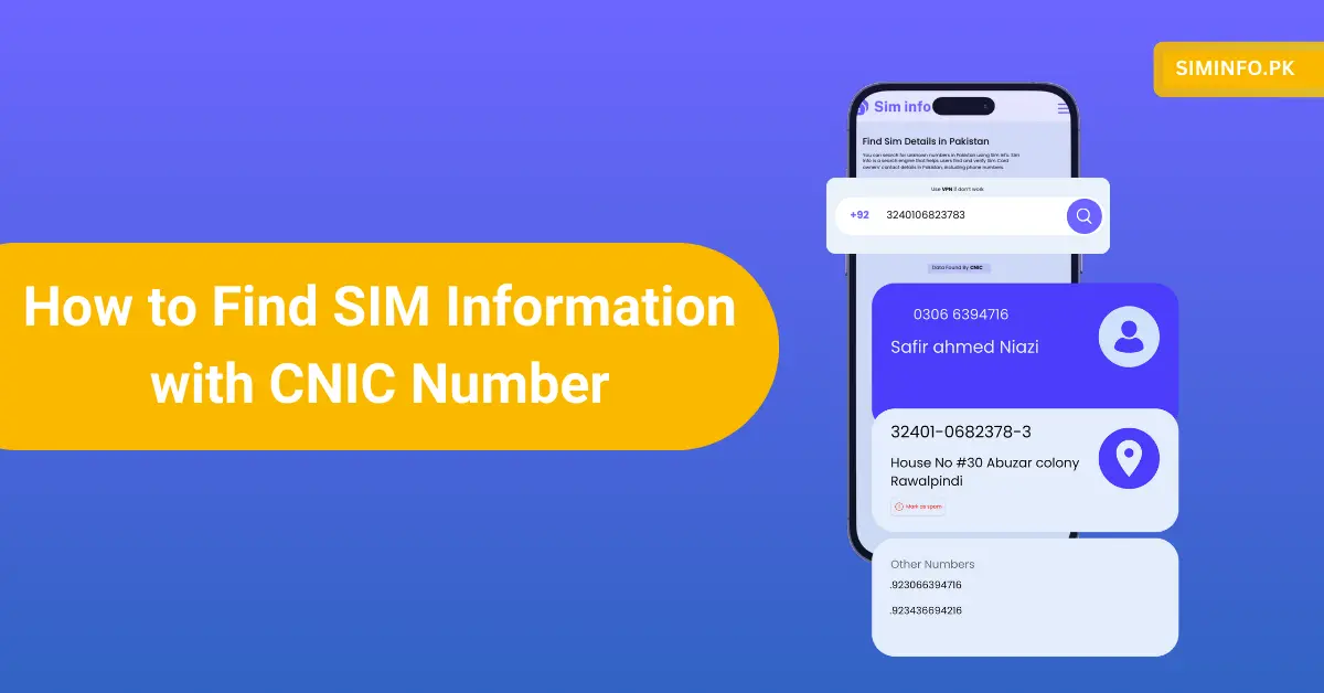Sim information with cnic number