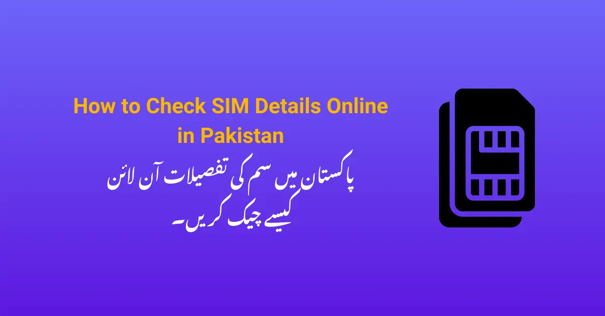 How to Check SIM Details Online in Pakistan