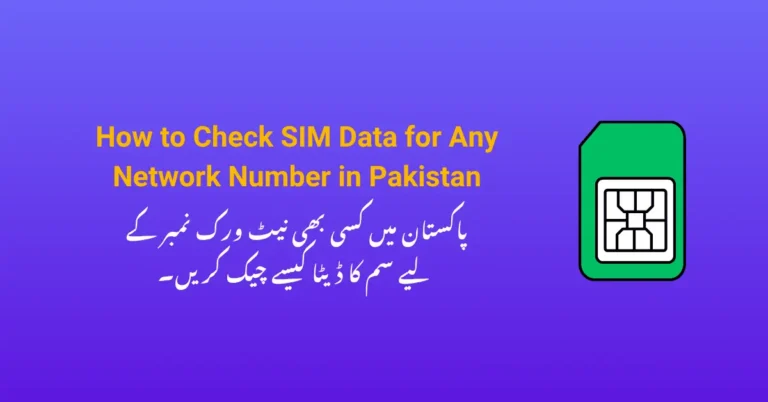 How to Check SIM Data for Any Network Number in Pakistan