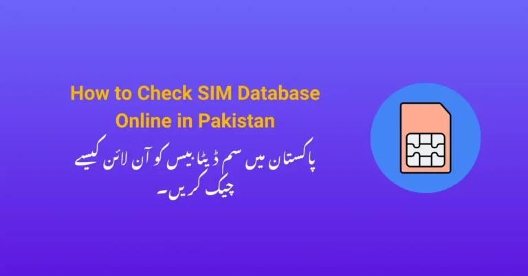 How to Check SIM Database Online in Pakistan